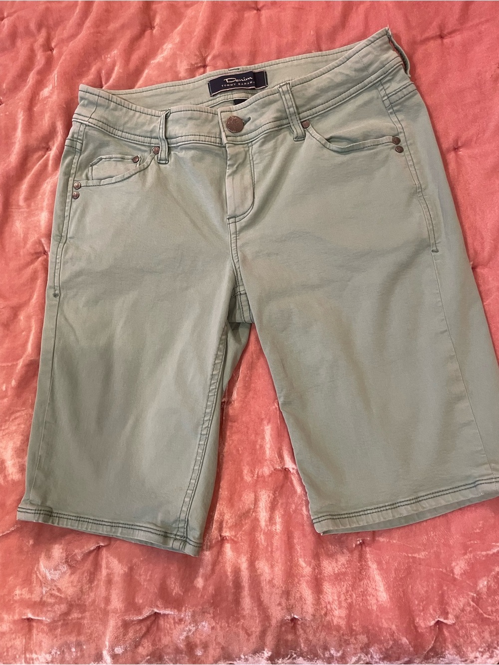 Tommy Bahama soft denim  Mint Green Stretch Bermuda Shorts